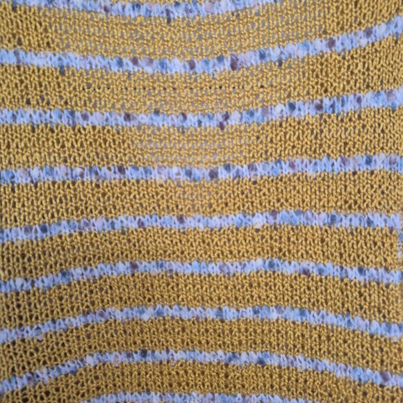 Wonderly Yellow & White Striped Sleeveless Knit Sweater Top Lightweight - Picture 6 of 6